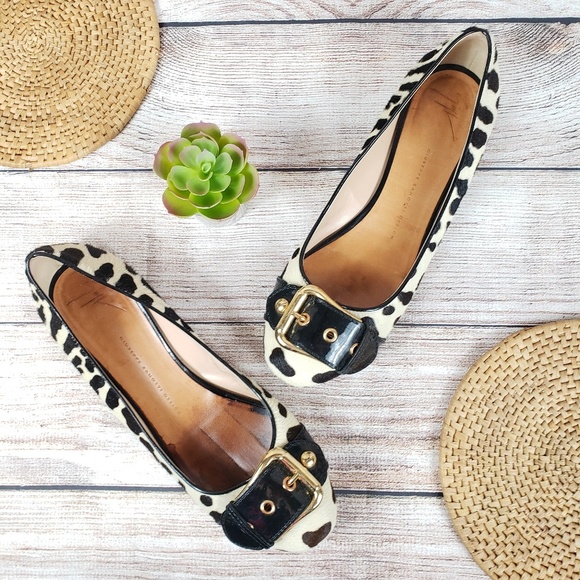 Giuseppe Zanotti Shoes - Giuseppe Zanotti Designer Leopard Flats Logo 40